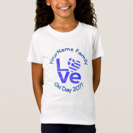 ギリシャ ハート フラグ 青い LOVE オーダーメイド Tシャツ