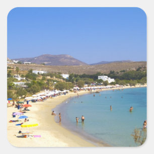 ギリシャ、パロス島、クリオスビーチを上空から スクエアシール