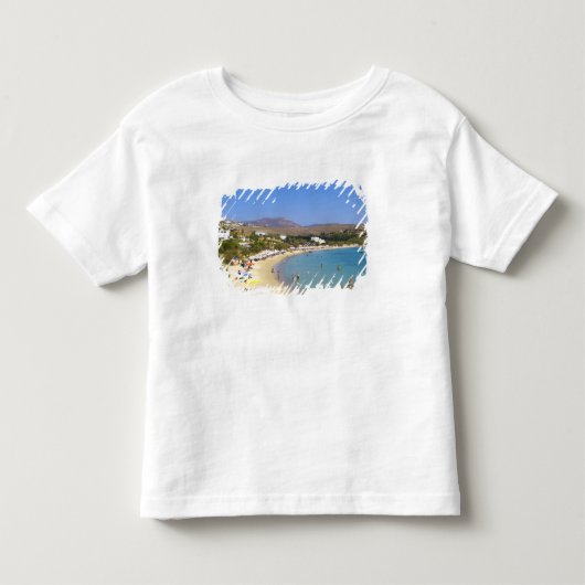 ギリシャ、パロス島、クリオスビーチを上空から トドラーTシャツ (正面)