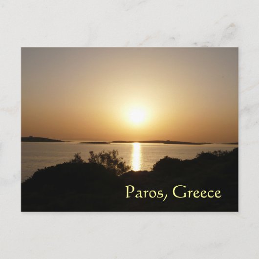 ギリシャ・パロス島 日の暮れのサンセット ポストカード (正面)