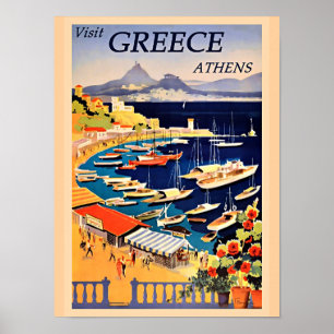 ギリシャ、ビンテージ旅行ポスター、 ポスター