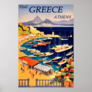 ギリシャ・ビンテージ・トラベル・ポスター ポスター