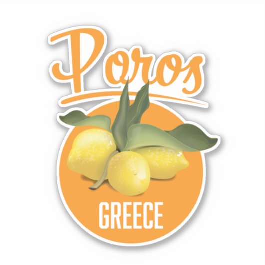 ギリシャ ポロス 旅行ポスター アートプリント シール (正面)