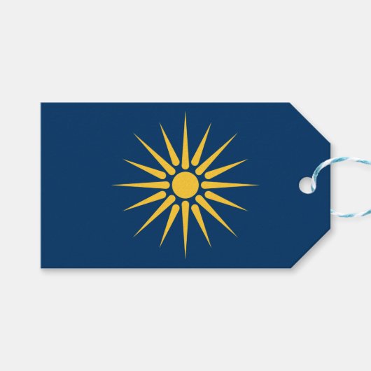 ギリシャ・マケドニア州の旗付きギフトタグ ギフトタグ (正面(横))