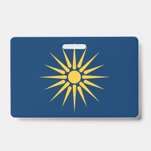 ギリシャ・マケドニア州の旗付きネームバッジ バッジ (正面)