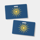 ギリシャ・マケドニア州の旗付きネームバッジ バッジ (正面&裏面)