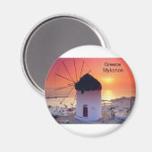 ギリシャ・ミコノスサンセット（セントクー） マグネット (正面/裏面)