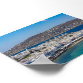 ギリシャ ミコノス島の風景 ポスター (角)