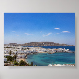 ギリシャ ミコノス島の風景 ポスター