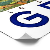 ギリシャ、ミコノス島、海風車 ポスター (角)