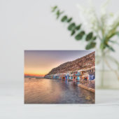 ギリシャ・ミロスのクリマでの夕日 ポストカード (スタンド正面)