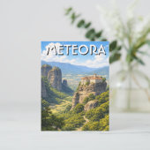 ギリシャ メテオラ 旅行 風景 ヴィンテージ ポストカード (スタンド正面)