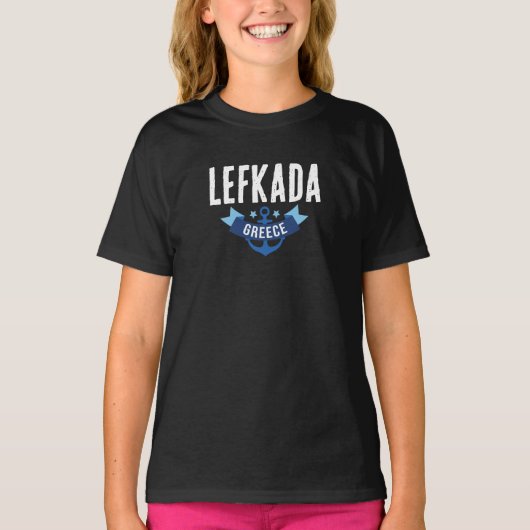 ギリシャ・レフカダ島 キッズ ガールズTシャツ Tシャツ (正面)