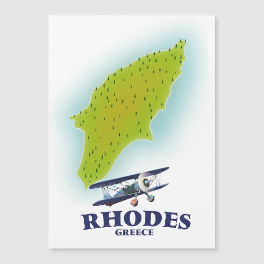 ギリシャ ロドス島の地図 旅行ポスター (正面)