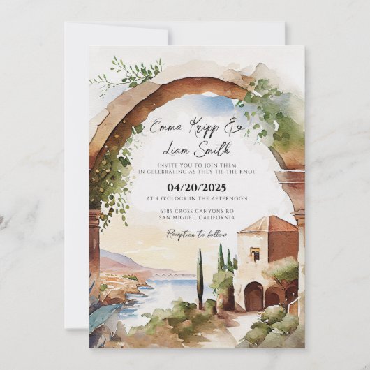 ギリシャ ロドス島 ウェディング 旅行先 結婚式 招待状 (正面)