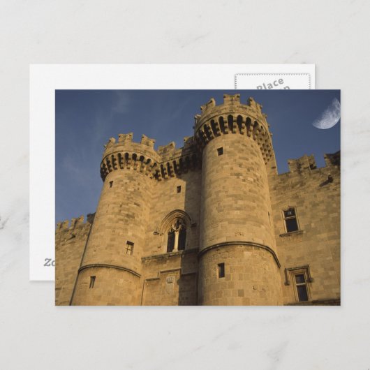 ギリシャ、ロードスの町。宮殿のビュー ポストカード (正面/裏面)