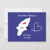 ギリシャ・ロードス島挙式 旅行チケット セーブザデート (正面)