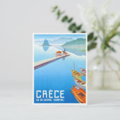 ギリシャ・ヴィンテージ・コルフのポスター復元 ポストカード (スタンド正面)