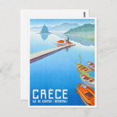 ギリシャ・ヴィンテージ・コルフのポスター復元 ポストカード (正面/裏面)