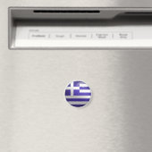 ギリシャ 光沢のある円形の旗 マグネット (インサイチュ (食洗機))