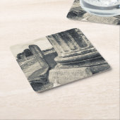 ギリシャ、古代都市の遺跡 スクエアペーパーコースター (アングル)