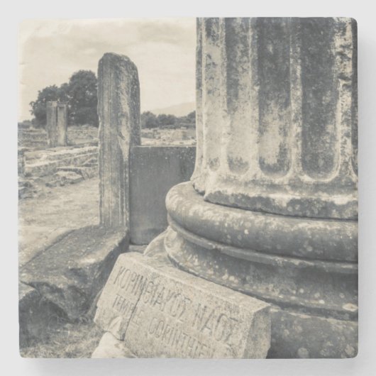 ギリシャ、古代都市の遺跡 ストーンコースター (正面)