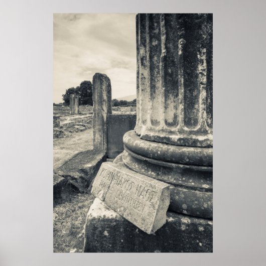 ギリシャ、古代都市遺跡 ポスター (正面)