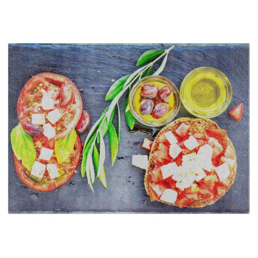 「ギリシャ&地中海のダイエット」かわいい写真。買今 カッティングボード (正面)