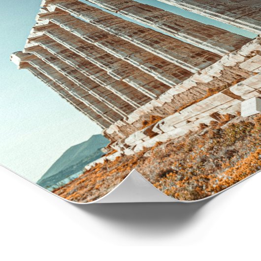 ギリシャ。層雲岬古代の寺院跡 ポスター (角)