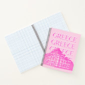 ギリシャ、旅行アート、パステルトラベルアート、ピンク ノートブック (内部)