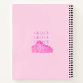 ギリシャ、旅行アート、パステルトラベルアート、ピンク ノートブック (裏面)