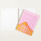 ギリシャ、旅行アート、ピンク プランナー手帳 (ディスプレー)