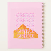 ギリシャ、旅行アート、ピンク プランナー手帳 (裏面)