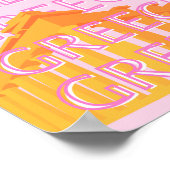 ギリシャ、旅行アート、ピンク ポスター (角)