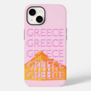 ギリシャ、旅行アート、ピンク Case-Mate iPhone 14ケース