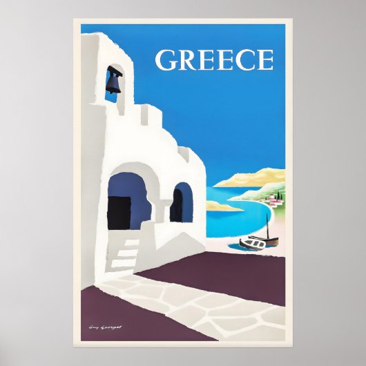 ギリシャ 旅行 ポスター ヴィンテージ Guy Georget アート プリント (正面)