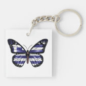 ギリシャ(昆虫)オオカバマダラ、モナークバタフライ国旗 キーホルダー (裏面)