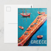 ギリシャ、沿岸の漁船 ポストカード (正面/裏面)