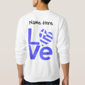 ギリシャ 青い 愛のハート フラグ オーダーメイド スウェットシャツ (裏面)