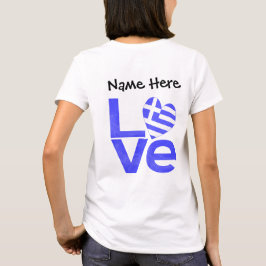ギリシャ 青いLOVE ハート フラグ オーダーメイド Tシャツ