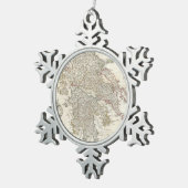 ギリシャ(1794年)のヴィンテージの地図 スノーフレークピューターオーナメント (右)