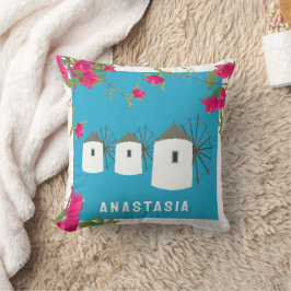 ギリシャBougainvilleaギリシャ島ウィンドミルズ名 クッション