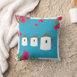 ギリシャBougainvilleaギリシャ島ウィンドミルズ クッション