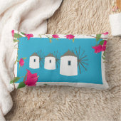 ギリシャBougainvilleaギリシャ島ウィンドミルズ ランバークッション (ブランケット)