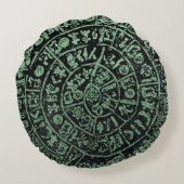 ギリシャCrete Phaistos古代ディスク履歴コードMi ラウンドクッション (裏面)