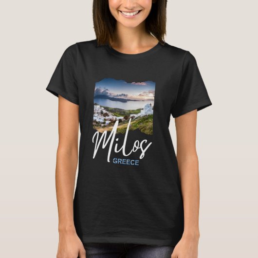 ギリシャMilos島ギリシャMilos Tシャツ (正面)