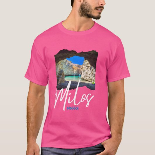 ギリシャMilos島ギリシャMilos Tシャツ (正面)
