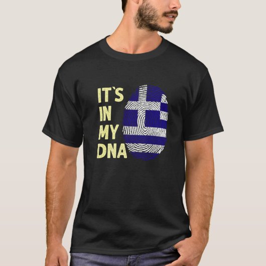 ギリシャMy Dnaギリシャ国旗のチームギリシャ Tシャツ (正面)