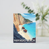 ギリシャNavagioビーチ旅行 ポストカード (スタンド正面)