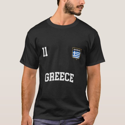 ギリシャNo11ギリシャ国旗サッカーチーム Tシャツ (正面)